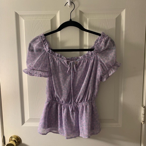 Purple floral blouse - Picture 1 of 3